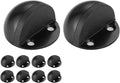 JQK Floor Door Stopper, Snowboard Hanger Storage Stainless Steel Sound Dampening Door Stop Bumper Wall Protetor Display Hanger Rack, 10 Pack Black, DSB3-BK-P10