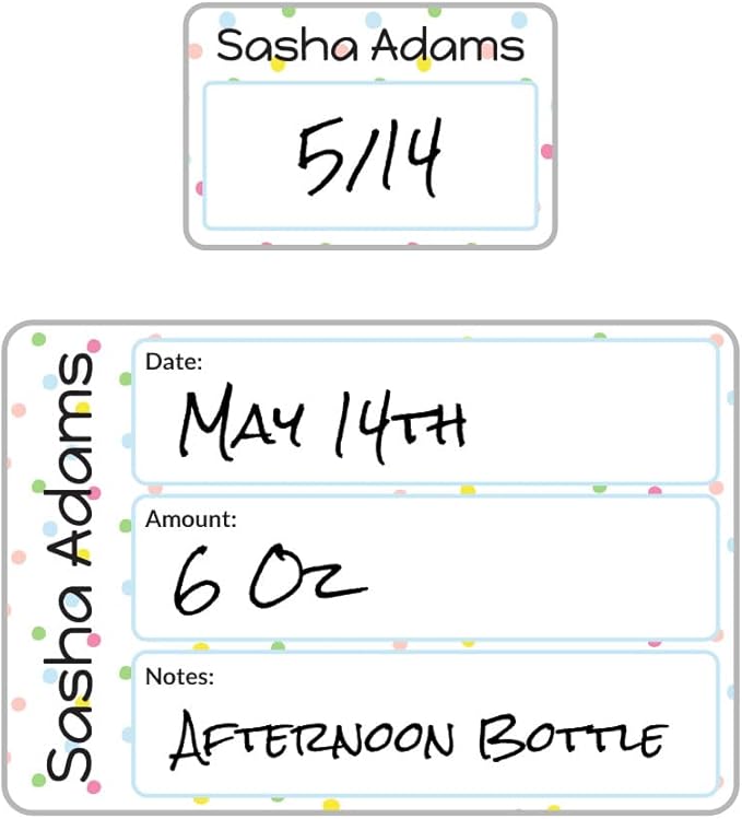 Name Bubbles - Reusable Baby Bottle Labels for Daycare (20 Labels) - Kids Washable Name Tags for Bottles, Sippy Cups, & Snack Containers, Waterproof, Baby Name Stickers, Write-On (Pom Pom)
