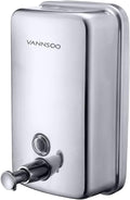 Commercial Soap Dispenser Wall Mount Stainless Steel Manual Liquid Pump Rust-Proof Leak Free for Bathroom (34 fl.oz./1000ml)