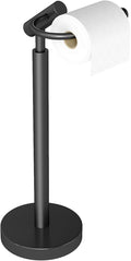 YUMORE Heavy Weighted Toilet Paper Holder Stand, No Drill Freestanding Bathroom Tissue Roll Stand, Stable Floor Standing Paper Roll Dispenser for Bathroom, Bedroom, Vanity