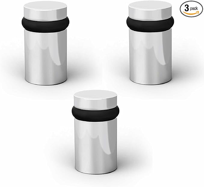 Mega Handles Floor Door Stopper, Quickly Installed Wall Protector, Wall Protectors from Door Knobs, Floor Door Stop with Mounting Hardware Included - Polished Chrome - 2 Inch