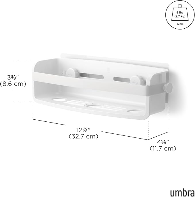 Umbra Flex Modern Bathrrom Caddy Bins, White