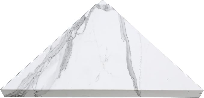 Palisade Vinyl Waterproof Corner Shower Shelf in Carrara Marble/Urban Glacier