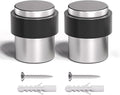 SANATO 20Pcs Nickel Door Stopper Floor Mounted with Black Rubber, Cylindrical 304 Stainless Steel Made