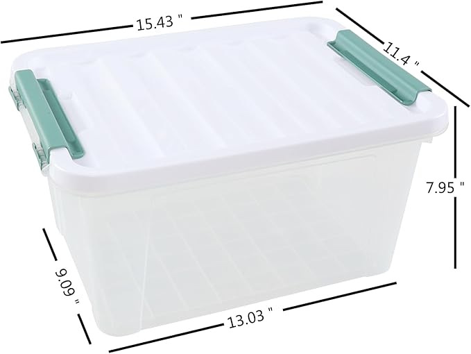 Zerdyne 6-Pack Clear Storage Latch Bins, 20 L Plastic Storage Boxes