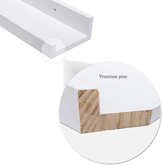 AZSKY 36 Inch Picture Ledge Shelf Floating Shelves Wall Mounted Set of 2 White