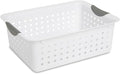Sterilite 18-Pack Medium Ultra Basket, Open Top Plastic Storage Organizer, White - Classic Baskets for Organizing Countertops, Pantry Shelves, Kitchen Cabinets, Laundry Rooms or Home Offices