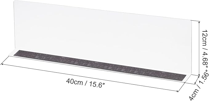 MECCANIXITY L Type Shelf Dividers, PVC Clear Closet Shelf Separator Organizer Clapboard for Cabinet Supermarket with Magnetic Strip 40 x 4 x 12cm Pack of 4