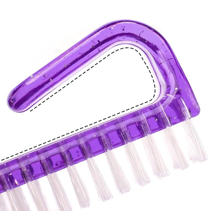 3Pcs Different Kinds of Fingernail brush with Plastic Handle Nail brush for cleaning Fingernails - Easy to use Nail Scrub brush - Nail Cleaner Nail brushes for Hands Feet(transparency)