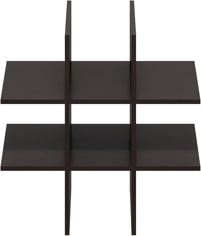 Furinno Cubicle Cube Insert, 9-Compartment Cube Organizer, Shelf Dividers, Fits into Furinno Extra Thick Cubes, for Organizers and Storage, Black Oak (Does not fit IKEA Kallax Shelving)