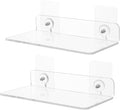 Shower Caddy Adhesive Shower Organizer: 2 Pcs Shower Shelf Wall Mounted, Bathroom Floating Shelf Clear Acrylic Shower Organizer No Drilling Shower Racks for Shampoo, Body Wash, Soap
