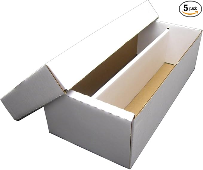 BCW Shoe Storage Card Box - 5 ct | Cardboard Box for Trading Cards, Gaming Cards, and Collectibles | Holds 1600 Standard Cards or 300 3x4 Toploaders | Gaming Card Organizer Box | Assembly Required