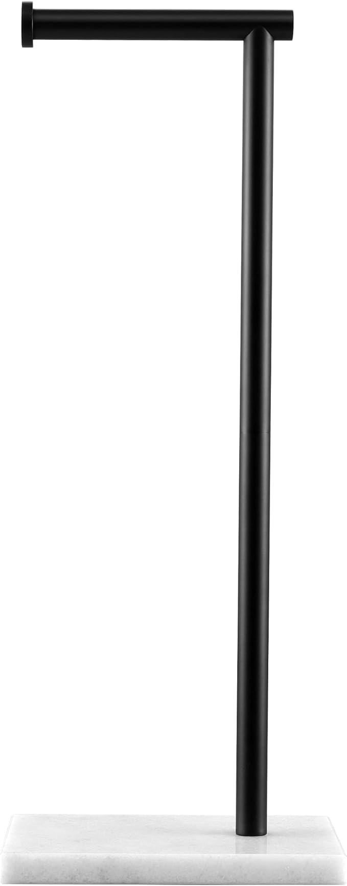 KES Black Toilet Paper Holder Stand Bathroom Tissue Roll Holder with Marble Base Freestanding SUS304 Stainless Steel Matte Black Finish, BPH285S1-BK