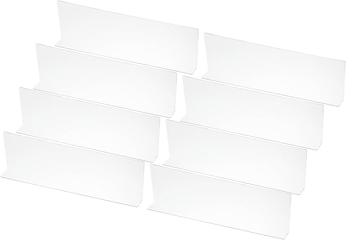 PATIKIL 8 Pack Shelf Dividers for Closet Organization, 15.8x1.6x4.8 Acrylic Closets Separator Kitchen Cabinet Shelves Under Bed Blocker for Bedroom Kitchen Office, Clear