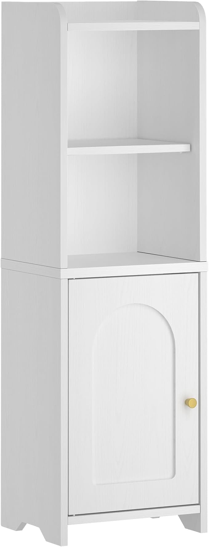 Bathroom Storage Cabinet, Corner Floor Cabinet with Doors and Adjustable Shelf, Narrow Toilet Paper Cabinets, Bathroom Organizer for Small Spaces, White BC39713X