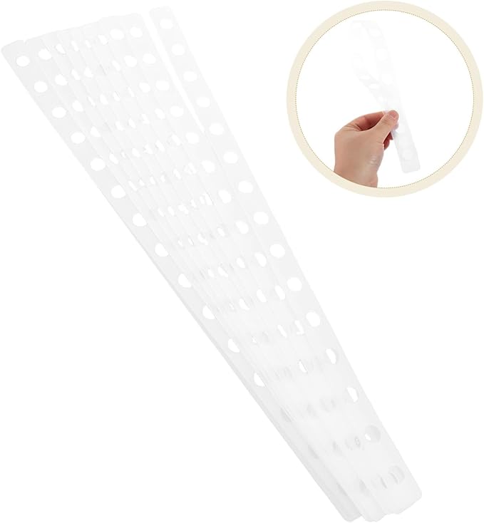 Cabilock 12pcs Clothes Hanging Rack Multi-Hole Connectors Plastic Hanger Strips Versatile Display Straps Space-Saving Hanger Hooks