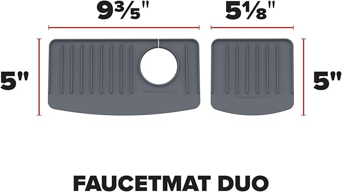 WeatherTech FaucetMat Duo - Protect Your Kitchen & Bathroom Countertops - Light Grey/Pebble