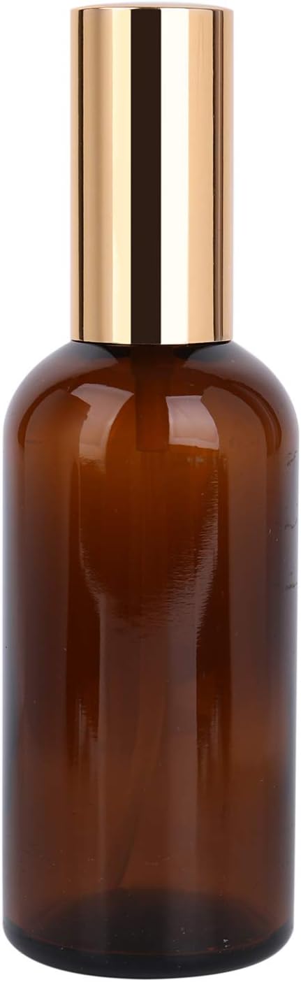 Foraineam 9 Pack 100ml / 3.4 oz. Amber Glass Spray Bottle with Atomizer, Fine Mist Spray, Refillable Container for Perfume, Cleaning Products, Essential Oils