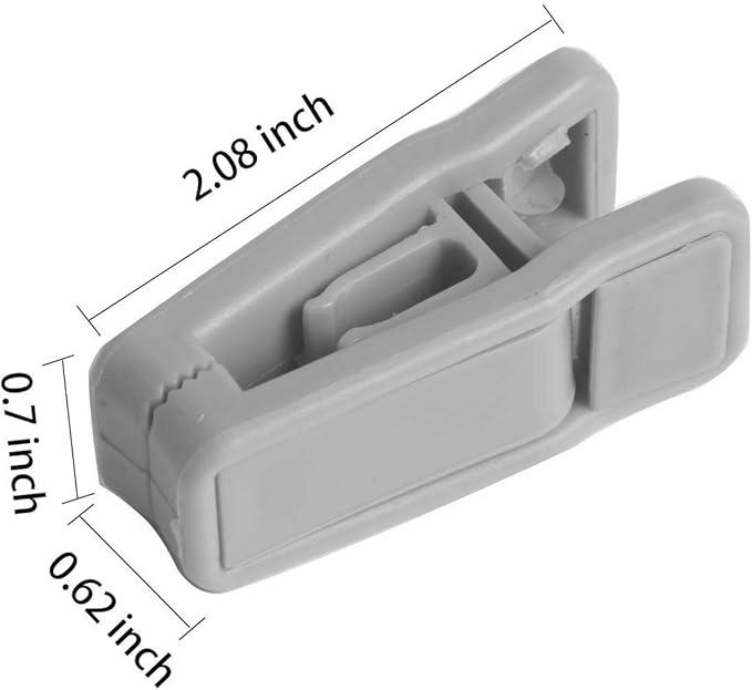 20 Pack Plastic Finger Clips for Hangers,Slim-line Finger Clips Plastic Hanger Clip for Velvet (Gray)