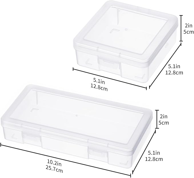 novelinks Plastic Clear Storage Containers for Organizing, Craft Storage Organizers and Stackable Storage Bins with Lids for Pencil Box, Bead, Cookie Cutter, Board Game (6 Pack Small + 6 Pack Medium)
