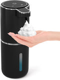 Automatic Foaming Soap Dispenser,Touchless Foam Soap Dispenser,12.8oz Rechargeabled Wall Mounted Smart for Bathroom and Kitchen Dish Soap,Easy for Toddlers(Black)