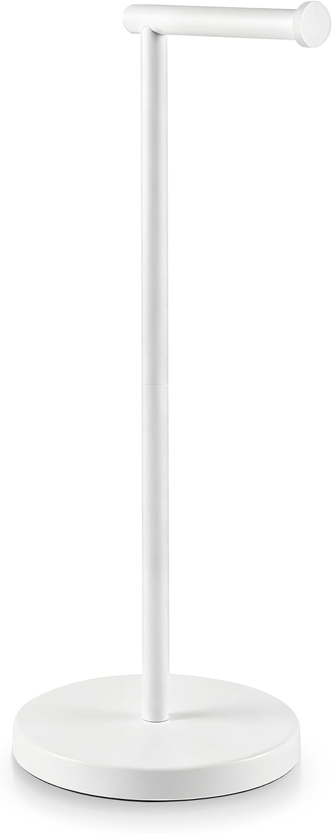 KES White Toilet Paper Holder Stand with Heavy Base, Freestanding Toilet Roll Holder for Bathroom Floor, Stainless Steel, BPH283S1-WH