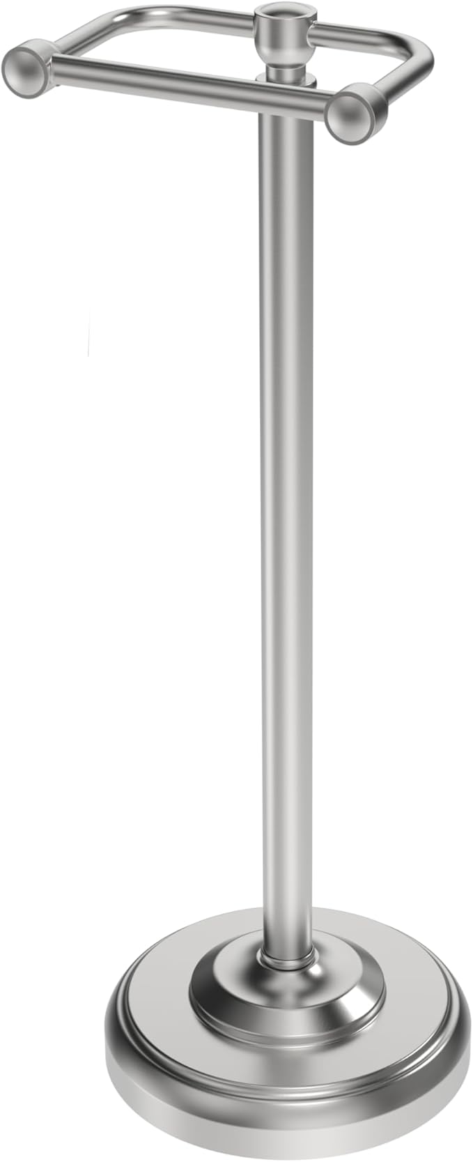 WZRUA Toilet Paper Holder Stand, Brushed Nickel Toilet Paper Holder Free Standing,Post Pivoting Design & Stable Weighted Base SUS304 Stainless Steel for Bathroom