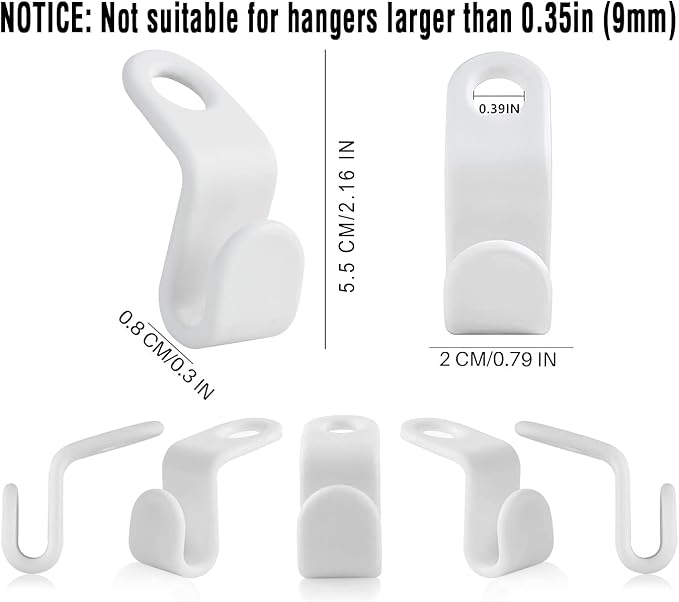 200 Pcs Clothes Hanger Connector Hooks,Heavy Duty Plastic Cascading Hanger Hooks Extender Clips,Wardrobe Clothing Hangers Connection Hooks for Organizer Closet Space Savers Hangers, White