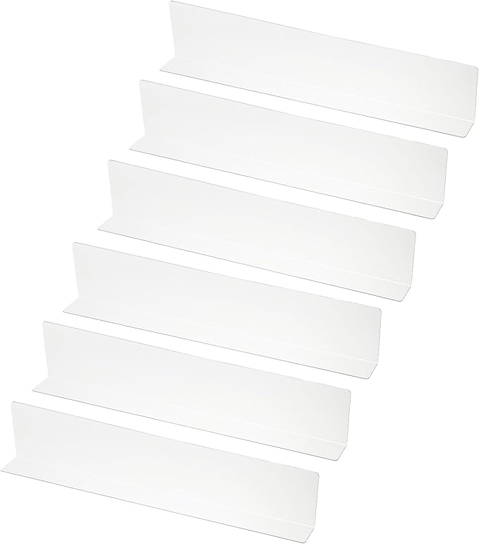 PATIKIL 6 Pack Shelf Dividers for Closet Organization, 15.7x1.57x3.1 Acrylic Closets Separator Kitchen Cabinet Shelves Under Bed Blocker for Bedroom Kitchen Office, Clear