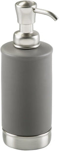 iDesign Hand Soap Dispenser for Bathroom or Kitchen - Refillable Soap Pump Bottle - Gray/Brushed Nickel