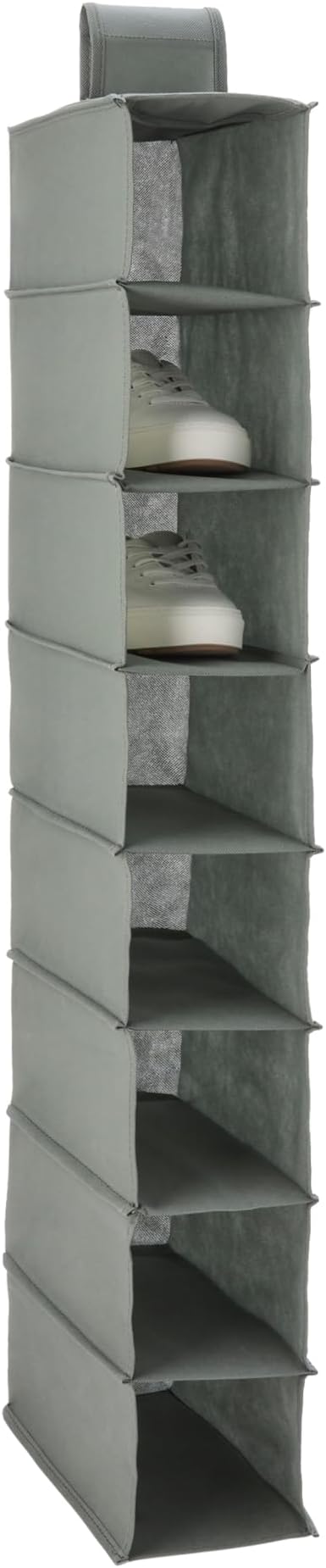 Amazon Basics 8-Tier Hanging Shoe Organizer Charcoal 11.5 x 5.5 x 41 inches | for Closet Storage