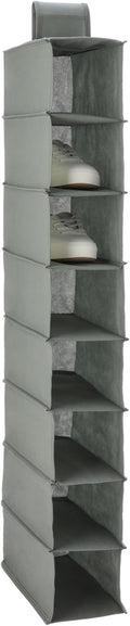 Amazon Basics 8-Tier Hanging Shoe Organizer Charcoal 11.5 x 5.5 x 41 inches | for Closet Storage