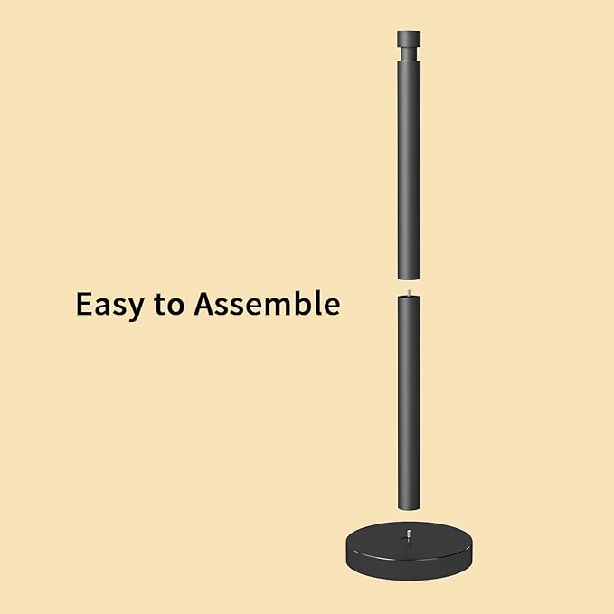 YUMORE Toilet Paper Holder Heavy Weighted Stand, Free Standing Bathroom Extra Toilet Paper Organizer with Reserve Storage for Spare Rolls, Matte Black Stainless Steel Floor Bath Tissue Roll Holder