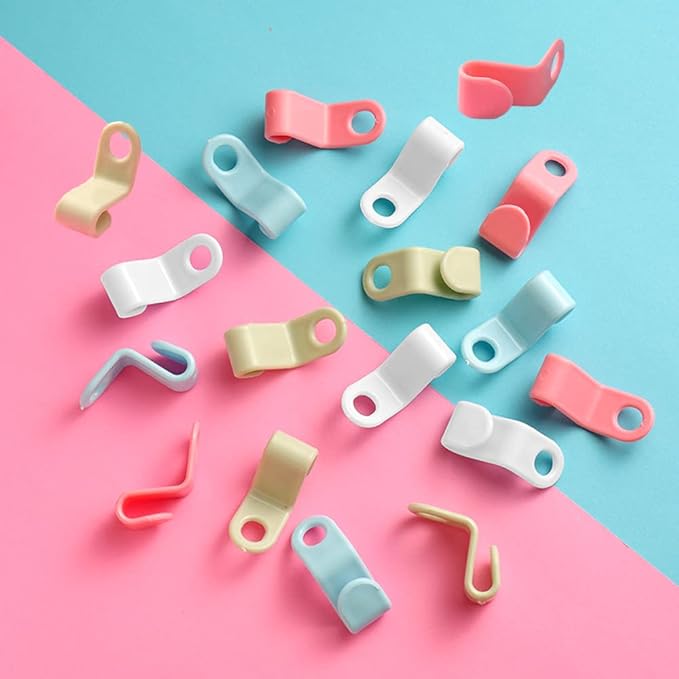 60 Pcs Clothes Hanger Connector Hooks, Plastic Hooks Cascading Hanger Hooks Hanger Extender Clips for Heavy Duty Hangers Space Saving and Clothes Closet Wardrobe Organizer - Blend Color