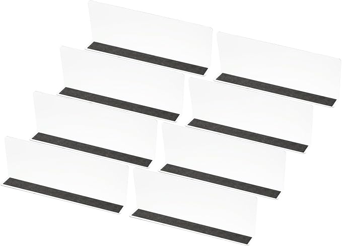 PATIKIL 8 Pack Shelf Dividers for Closet Organization, 11.1x1.6x4 Acrylic Magnetic Closets Separator Kitchen Cabinet Shelves Under Bed Blocker for Bedroom Kitchen Office, Clear