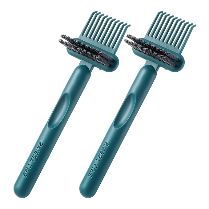 2Pcs 2-in-1 Hair Brush Cleaner & Remover Tool Brush Cleaning Tool Comb Cleaner Effective Hairbrush Cleaner Hair Brush Remover Rake for Man Woman Home Travel Salon Removing Hair Dust