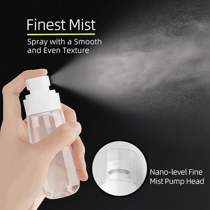 3 Pack Mini Spray Bottles 2oz / 60ml, Fine Mist Water Spray Bottle Leak Proof, Refillable Travel Bottles for Toner, Cosmetics & Hair Care