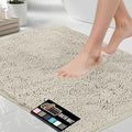 GORILLA GRIP Bath Rug Mat 30x20, Thick Soft Absorbent Chenille, Quick Dry Microfiber Mats, Rubber Backing Washable Shower Floor Rugs, US Designed Bathroom Bathmat Home Decor Accessories, Ivory Cream
