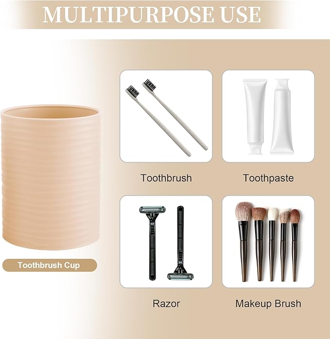 2 Piece Bathroom Accessory Set, Bathroom Accessories Set Include Soap Dispenser and Toothbrush Holder for Modern Bathroom Decor