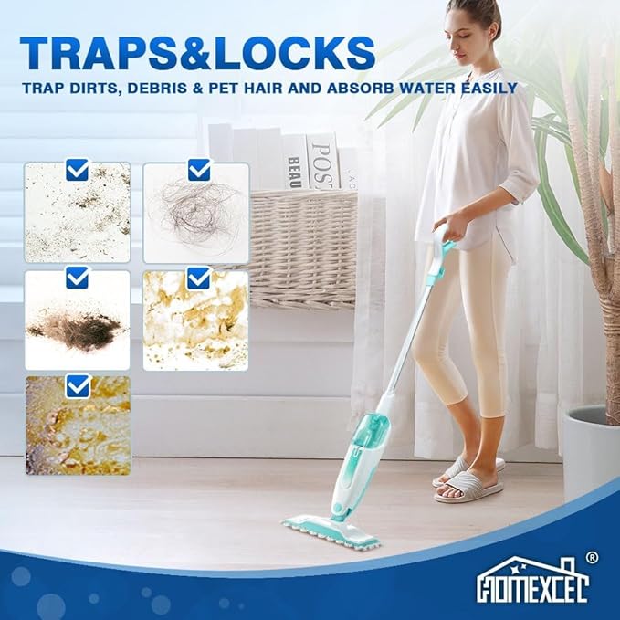 HOMEXCEL Steam Mop Replacement Pads for Shark Steam Mops S1000/S1000A/S1000C/S1000WM/and S1001C-Reusable Microfiber Steamer Scrub Mop Pads for All Hard Floors-4 Pack