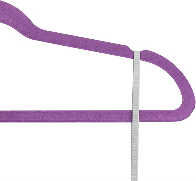 Sunbeam Slip-Proof Snag-Free Ultra Slim Velvet Hanger with Rotating Steel Hook (Pack of 10) (PURPLE)