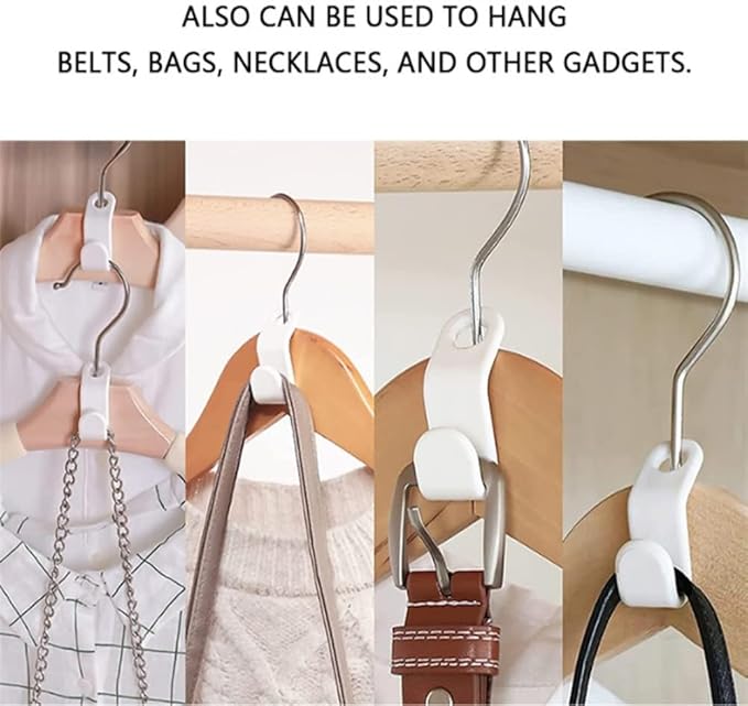 Meafeng 4 Color Hangers Hooks 100pcs Closet Organizer Space-Saving Stackable Hangers for Closet