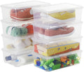 6 Quart Stackable Plastic Storage Shoebox, BPA-Free Nestable Container with Latching Lid to Organize Shoes, See-Through Box for Home and Office, Multi-Purpose Clear Bins (Transparent, 8 Pack)