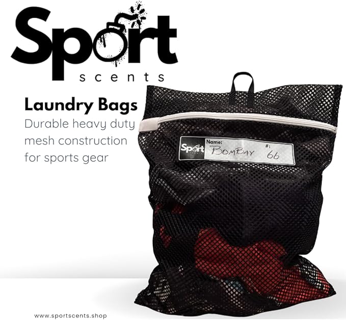 Heavy-Duty Mesh Laundry Bag – 18 x 24 inches with Personalized Name Tag for Dirty Clothes, Shoes, Wraps & Gym Gear – Travel Laundry Bag for Athletes – Zipper or Drawsting closure. (Zipper Closure)