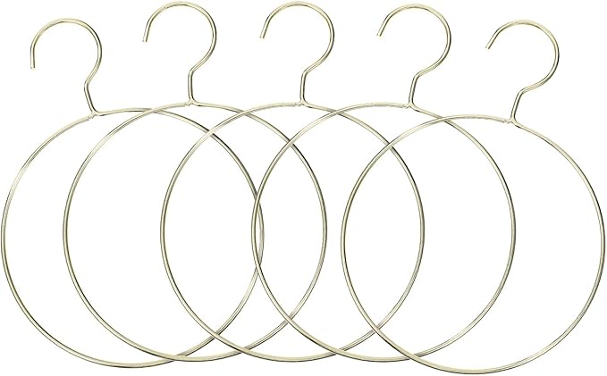 Zerodeko Round Clothes Hangers Metal Scarf Holder Creative Space-Saving Tie Rack for Home Closet Organization 10-Inch Diameter Design