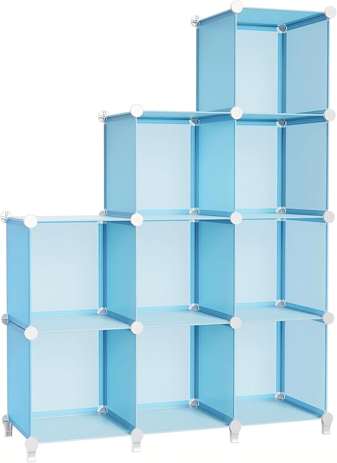 HOMIDEC 9 Cube Storage Organizer, Cubes Shelves for Living Room, Bedroom, Blue