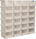 Akro-Mils 30210 AkroBins Plastic Storage Bins, Space-Saving Stackable Bins for Garage, Pantry, Craft Organization, 5-Inch x 4-Inch x 3-Inch, Stone, 24-Pack