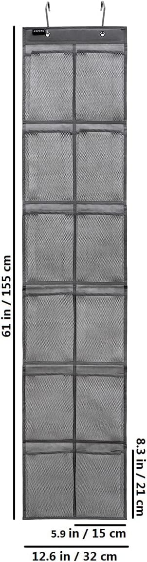 ANZORG Behind Door Hanging Kids Shoes Organizer Closet Shoe Organizer Shoe Rack with 12 Mesh Pockets (12 Pockets)