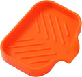 MicoYang Silicone Bathroom Soap Dishes with Drain Spout-Bathroom and Kitchen Sink Organizer,Sponge Holder,Dish Soap Tray,Perfect for Dispenser,Scrubber,Bottle,Cup on Sink or Counter-Orange 4.9"×3.2"