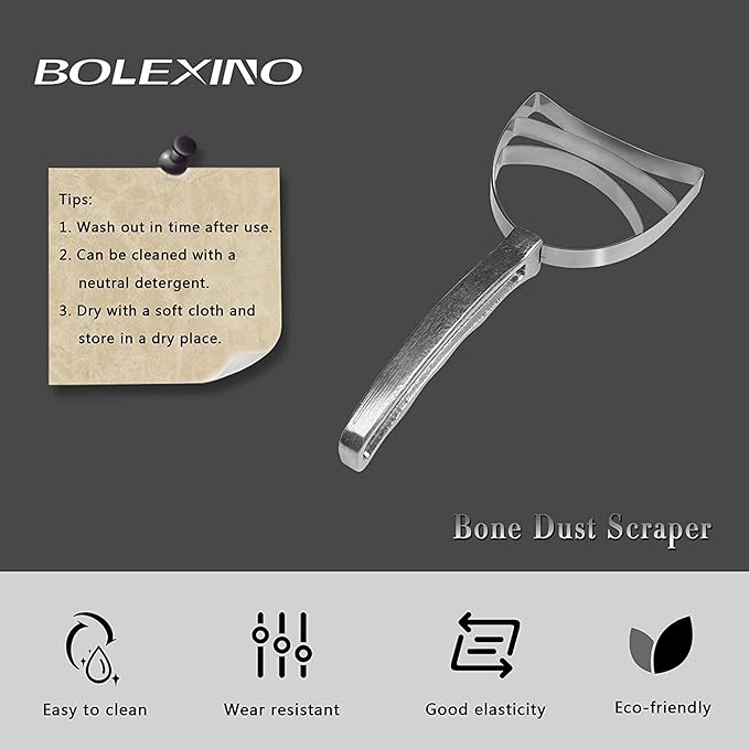 Professional Square Stainless Steel Bone Dust Scraper- Catering Kitchenware Square Bone Dust Remover (2 Pack)